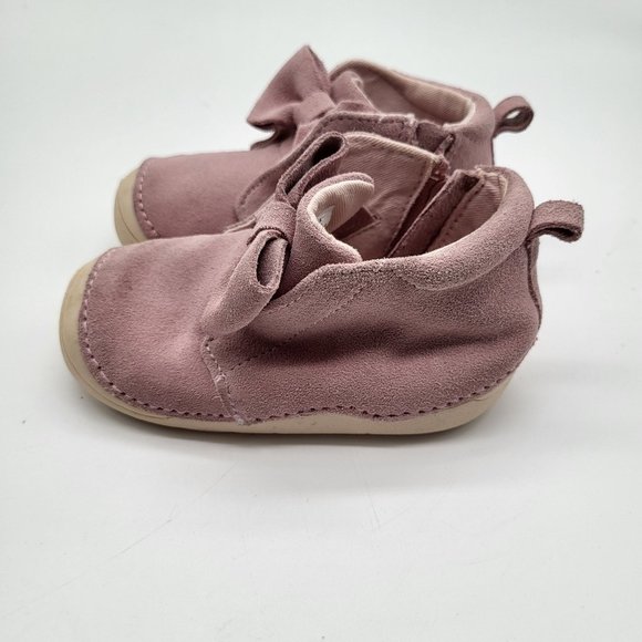 Sole Play Giana SZ 3.5 Infant Baby Girl Booties Shoes Pink Leather Bow - Picture 4 of 11
